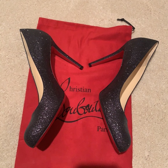 Christian Louboutin Glitter Simple Pumps Black 85mm - Picture 4 of 14